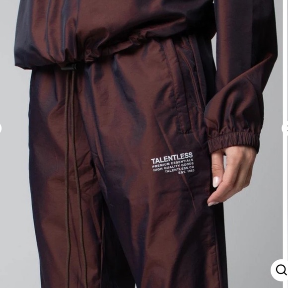 NWT Talentless Reflective Track Pant Joggers Copper Unisex Brown Sweatpants - Picture 5 of 10